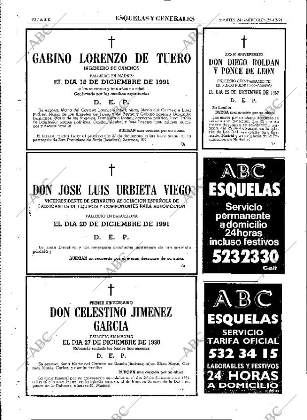 ABC MADRID 24-12-1991 página 90