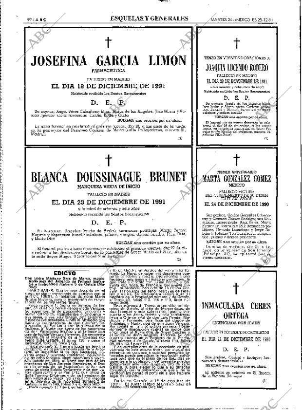 ABC MADRID 24-12-1991 página 92