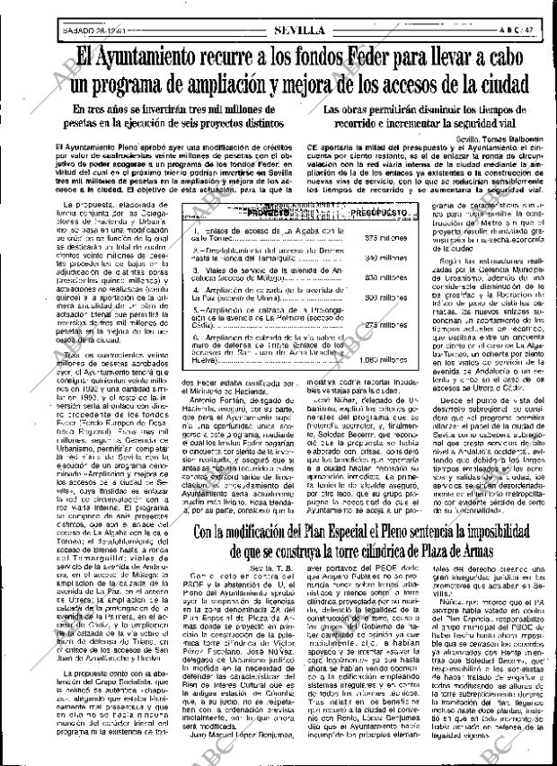 ABC SEVILLA 28-12-1991 página 47