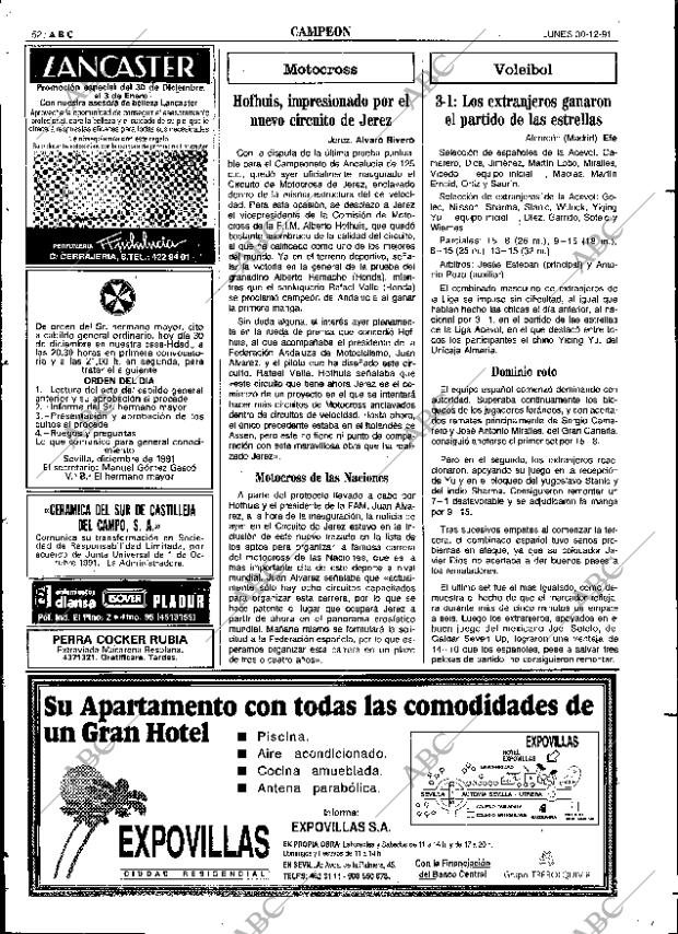 ABC SEVILLA 30-12-1991 página 52