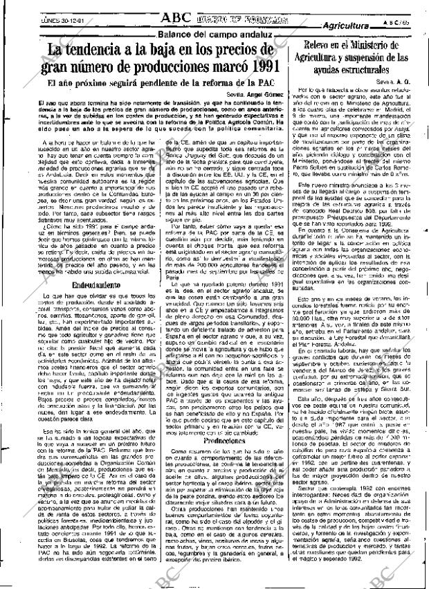 ABC SEVILLA 30-12-1991 página 65