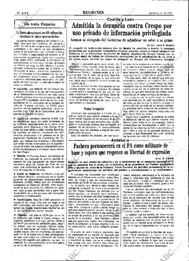 ABC MADRID 31-12-1991 página 42