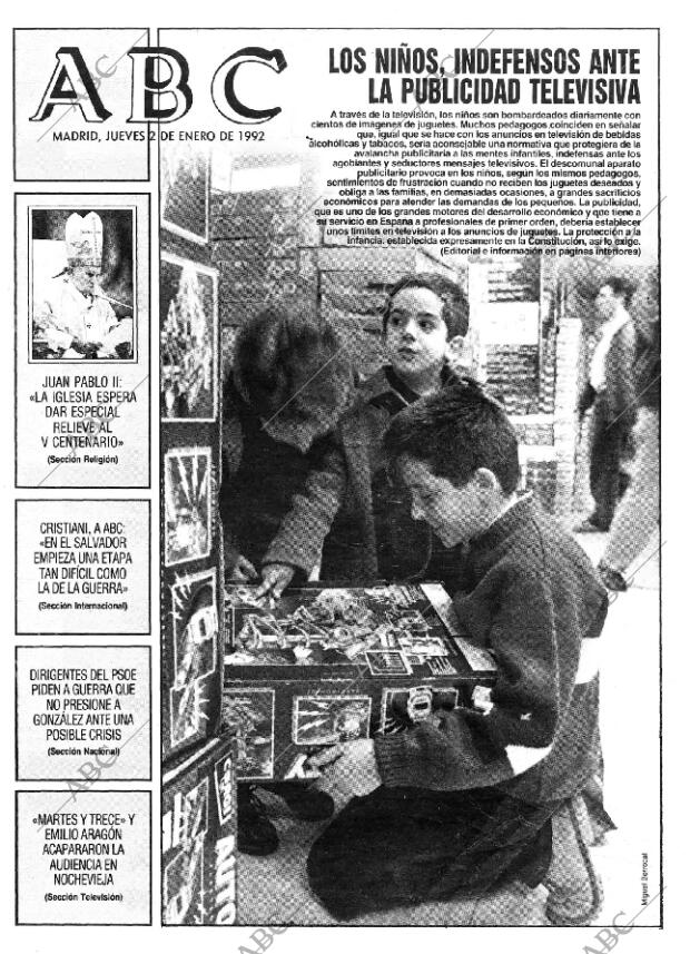 ABC MADRID 02-01-1992 página 1