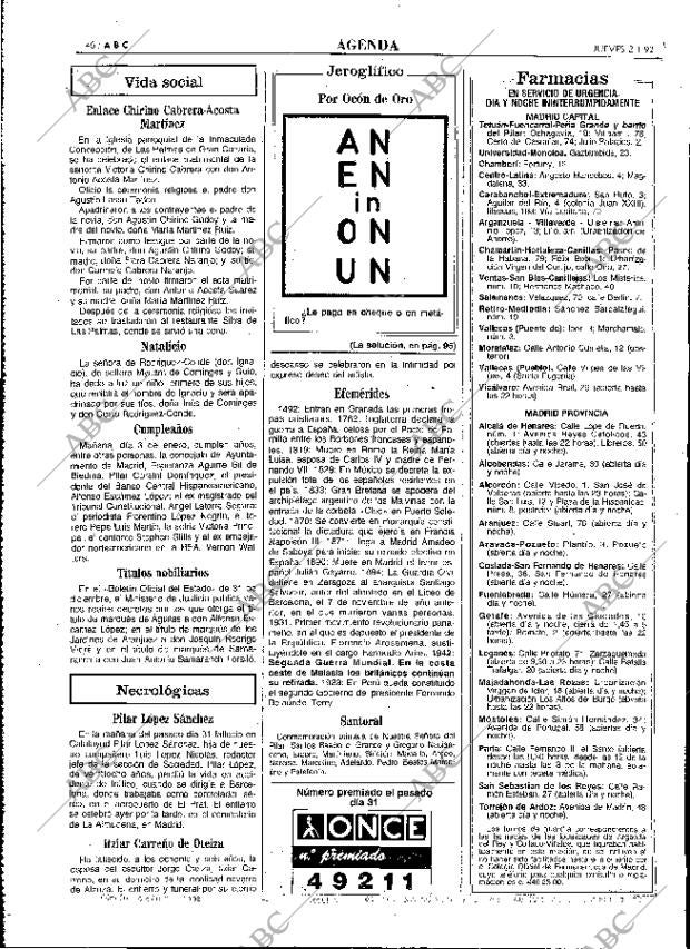 ABC MADRID 02-01-1992 página 46