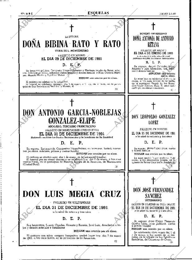 ABC MADRID 02-01-1992 página 92