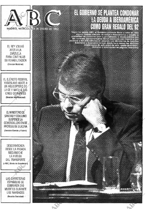 ABC MADRID 08-01-1992 página 1