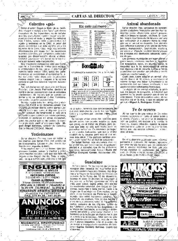 ABC MADRID 09-01-1992 página 14