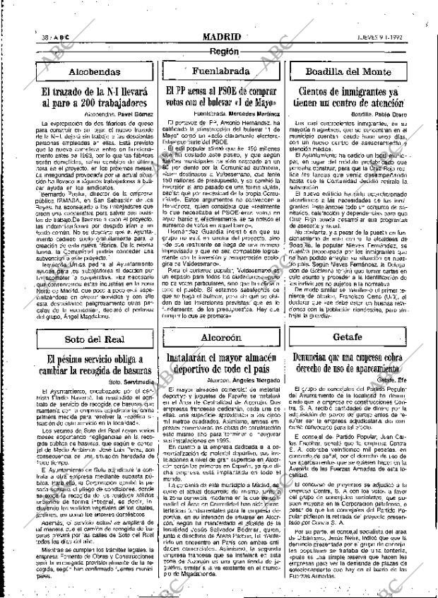 ABC MADRID 09-01-1992 página 38