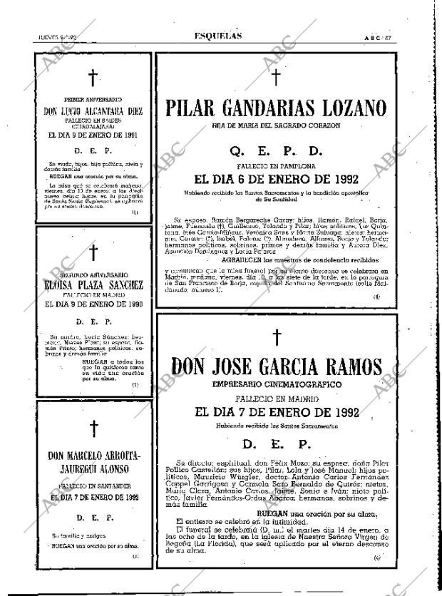 ABC MADRID 09-01-1992 página 87