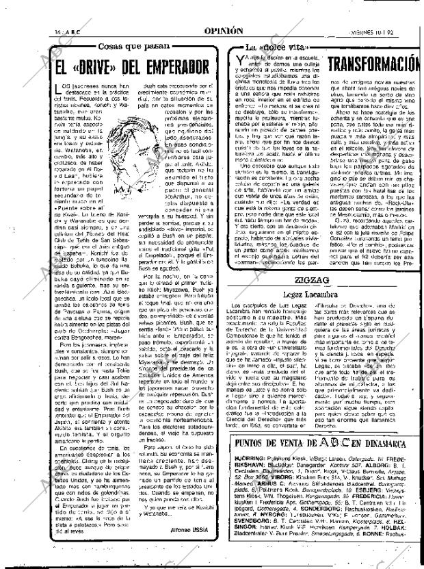 ABC MADRID 10-01-1992 página 16