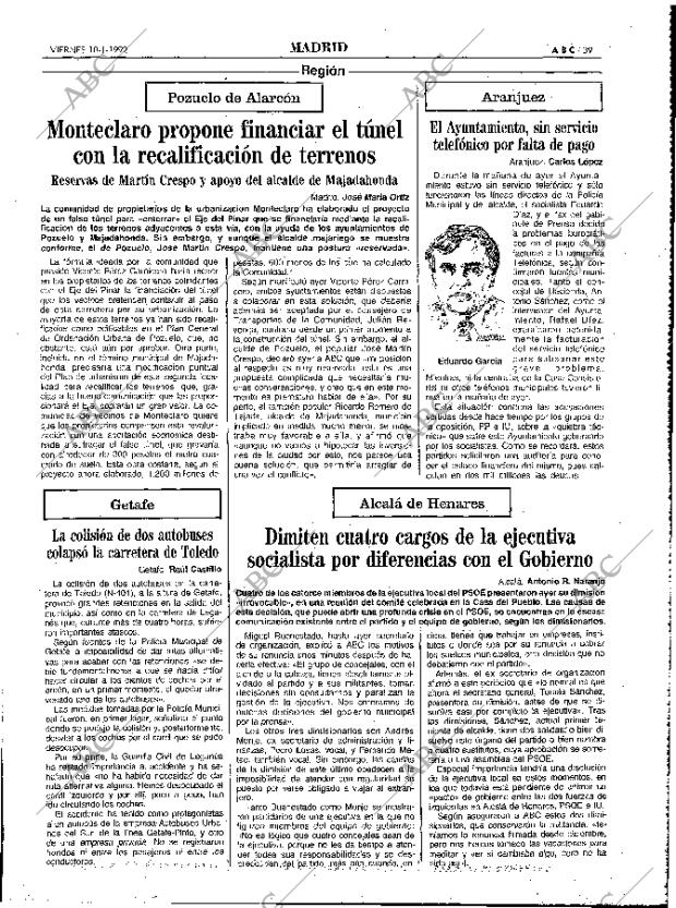 ABC MADRID 10-01-1992 página 39