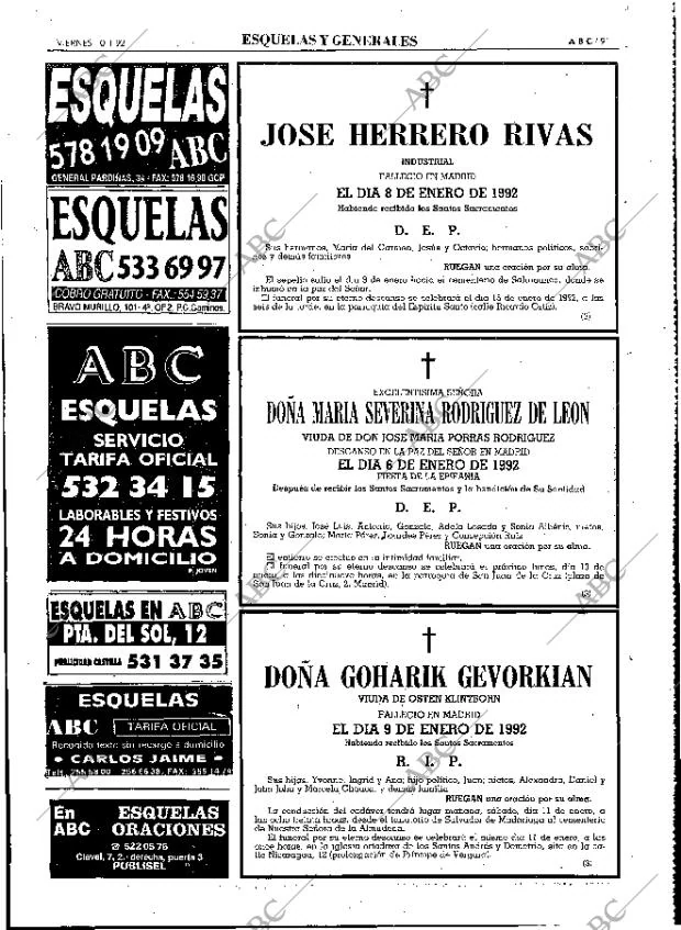 ABC MADRID 10-01-1992 página 91