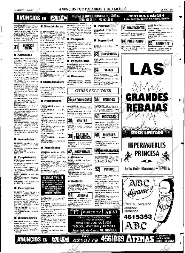 ABC SEVILLA 14-01-1992 página 89