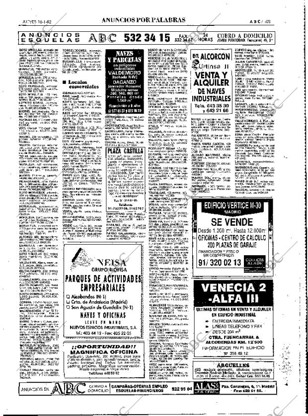 ABC MADRID 16-01-1992 página 103