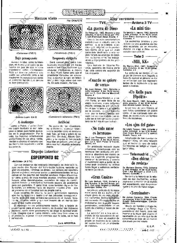 ABC MADRID 16-01-1992 página 117