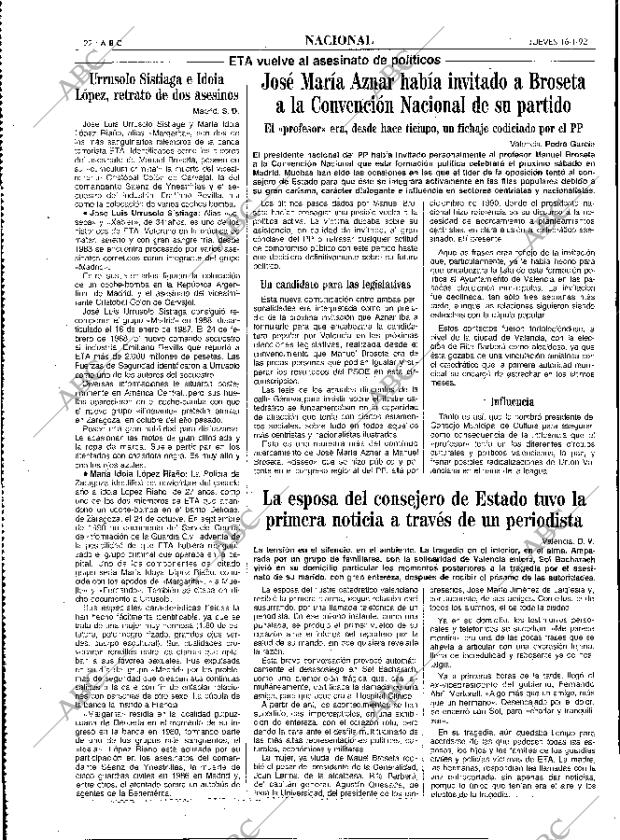 ABC MADRID 16-01-1992 página 22