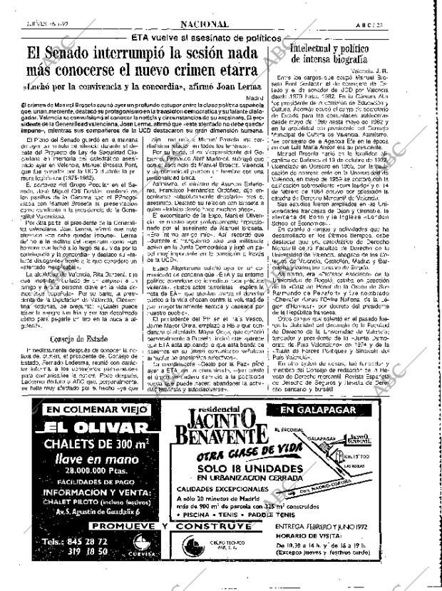 ABC MADRID 16-01-1992 página 23