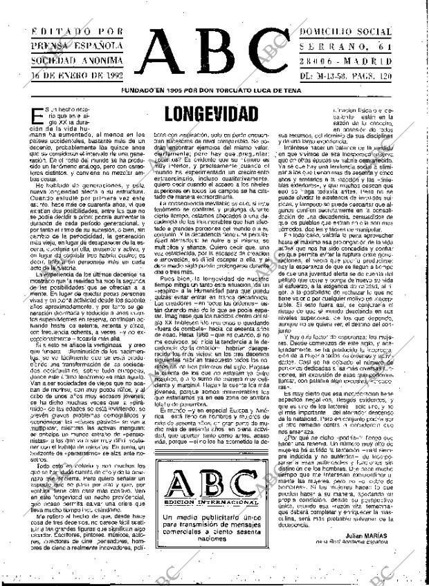 ABC MADRID 16-01-1992 página 3