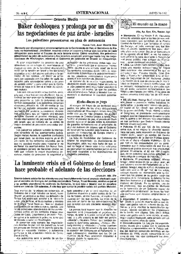 ABC MADRID 16-01-1992 página 38