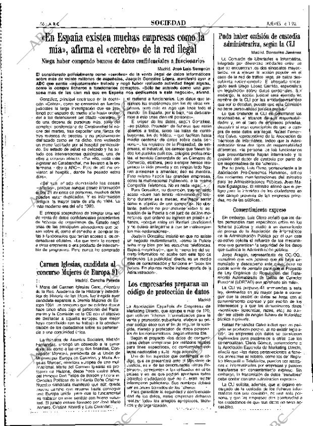 ABC MADRID 16-01-1992 página 56