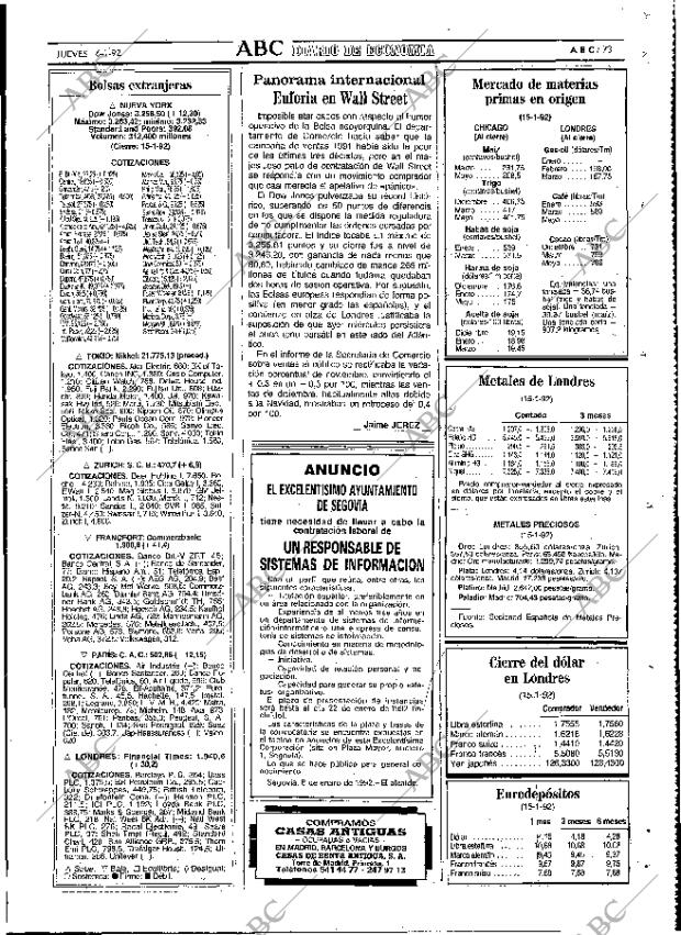 ABC MADRID 16-01-1992 página 73