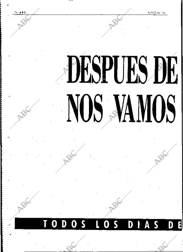 ABC MADRID 16-01-1992 página 74