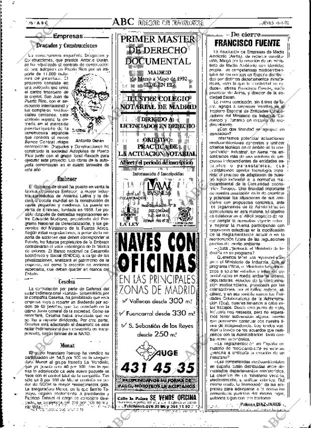 ABC MADRID 16-01-1992 página 76