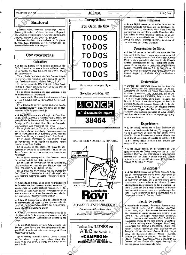 ABC SEVILLA 17-01-1992 página 45