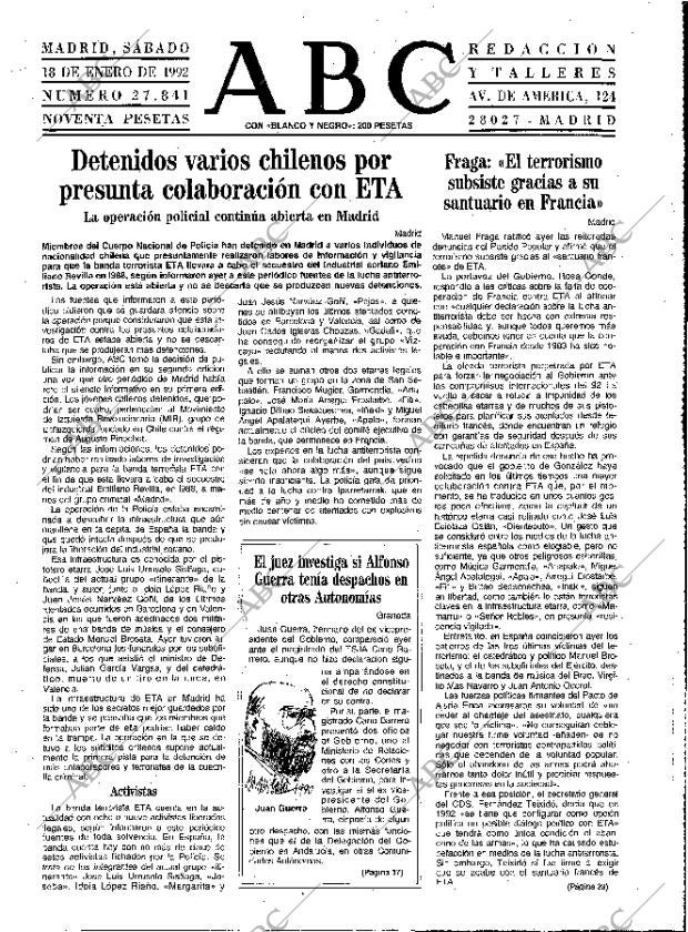 ABC MADRID 18-01-1992 página 13