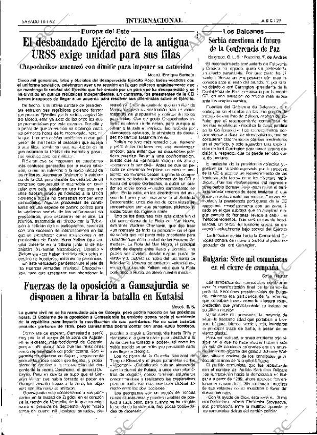 ABC MADRID 18-01-1992 página 29