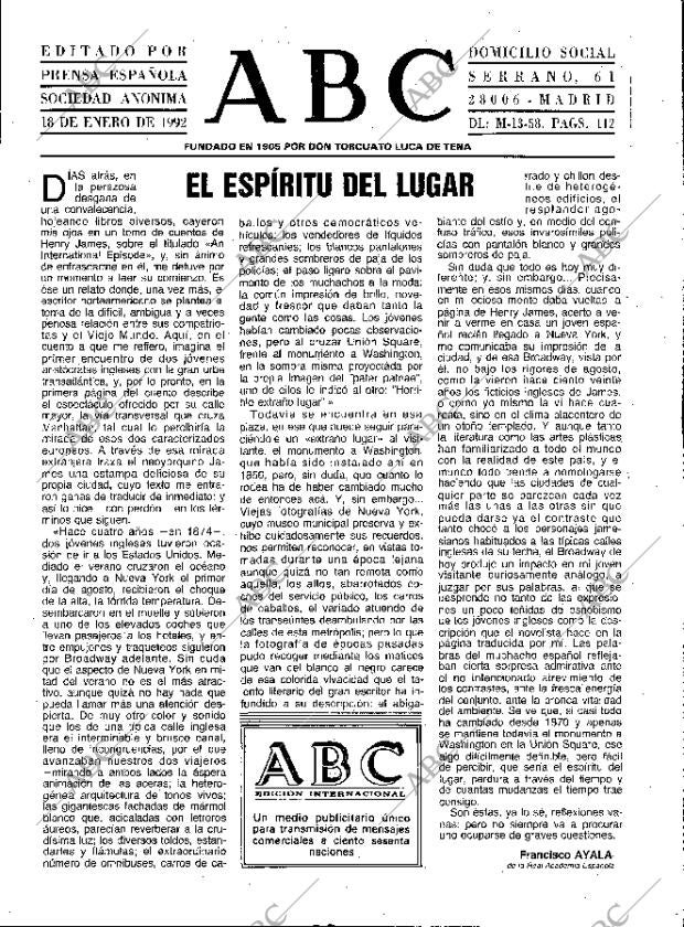 ABC MADRID 18-01-1992 página 3