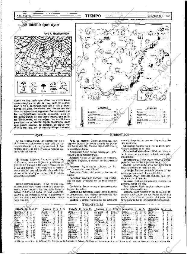 ABC MADRID 18-01-1992 página 38