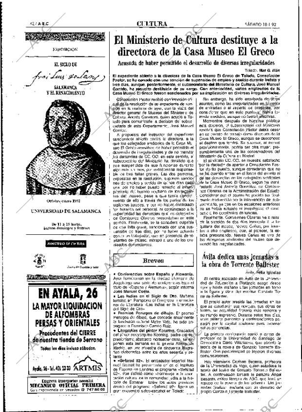 ABC MADRID 18-01-1992 página 42