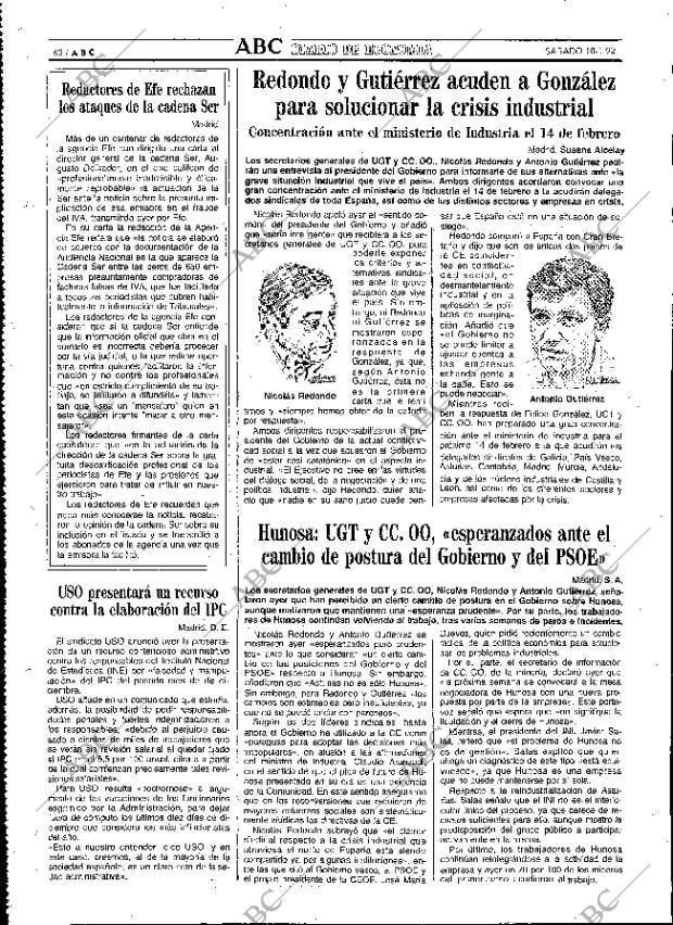 ABC MADRID 18-01-1992 página 62