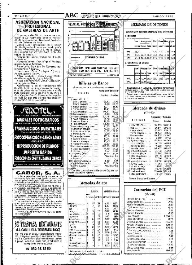ABC MADRID 18-01-1992 página 70