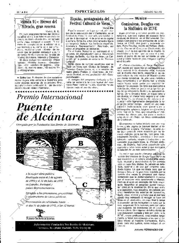 ABC MADRID 18-01-1992 página 88