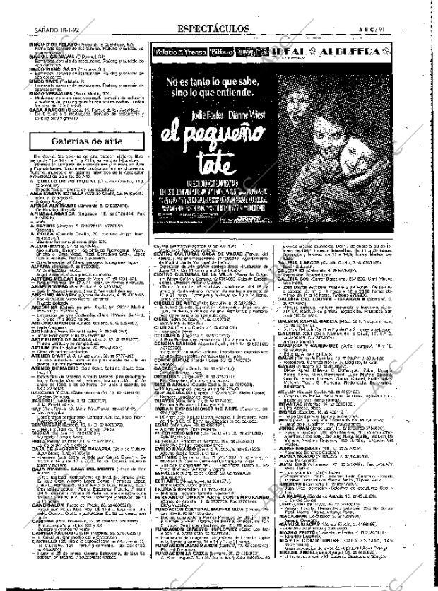 ABC MADRID 18-01-1992 página 91
