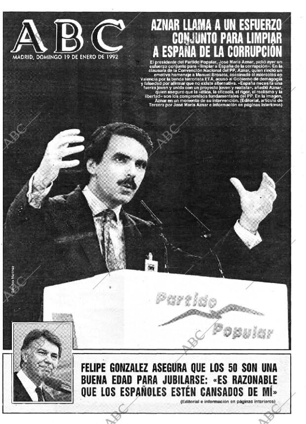 ABC MADRID 19-01-1992 página 1