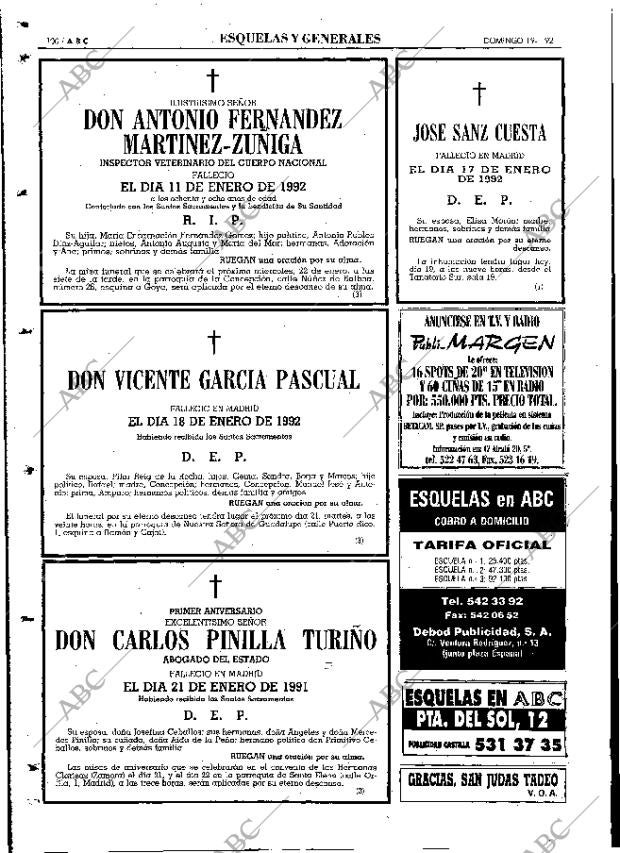 ABC MADRID 19-01-1992 página 100