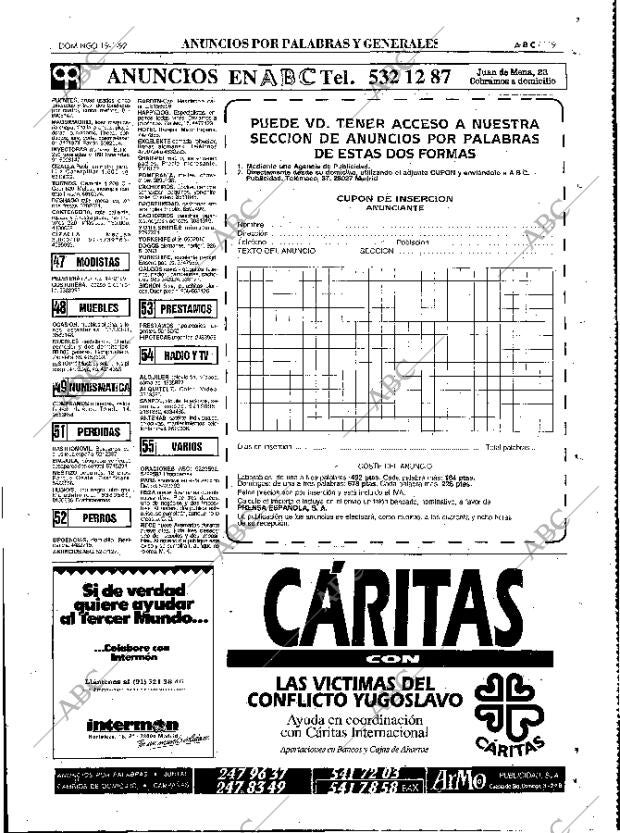 ABC MADRID 19-01-1992 página 119