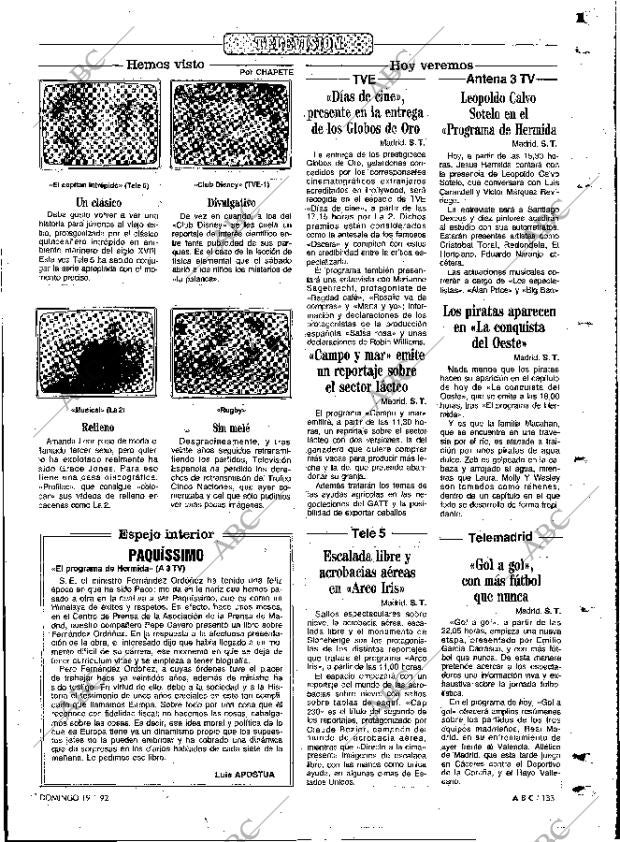 ABC MADRID 19-01-1992 página 133