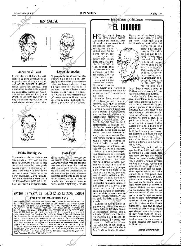 ABC MADRID 19-01-1992 página 19