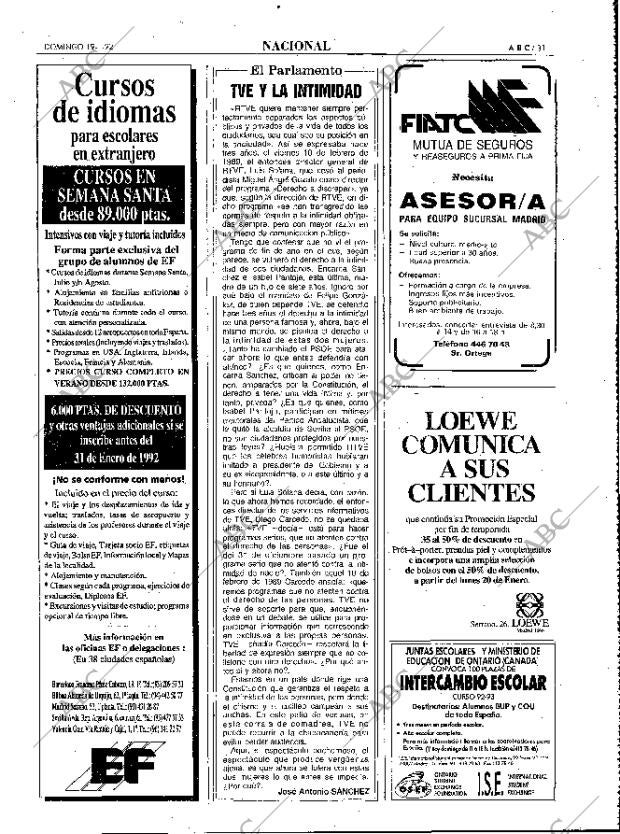 ABC MADRID 19-01-1992 página 31