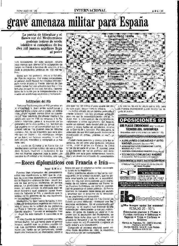 ABC MADRID 19-01-1992 página 39