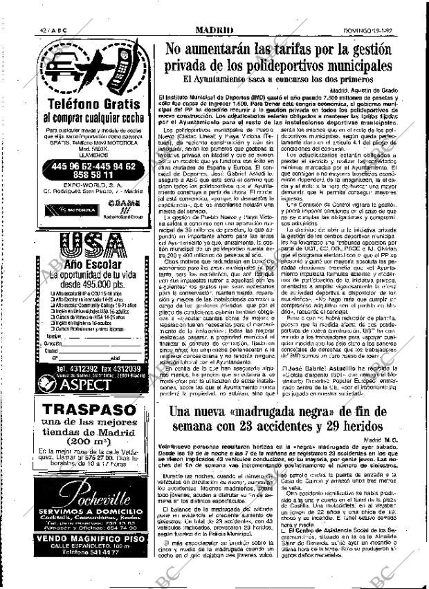 ABC MADRID 19-01-1992 página 42