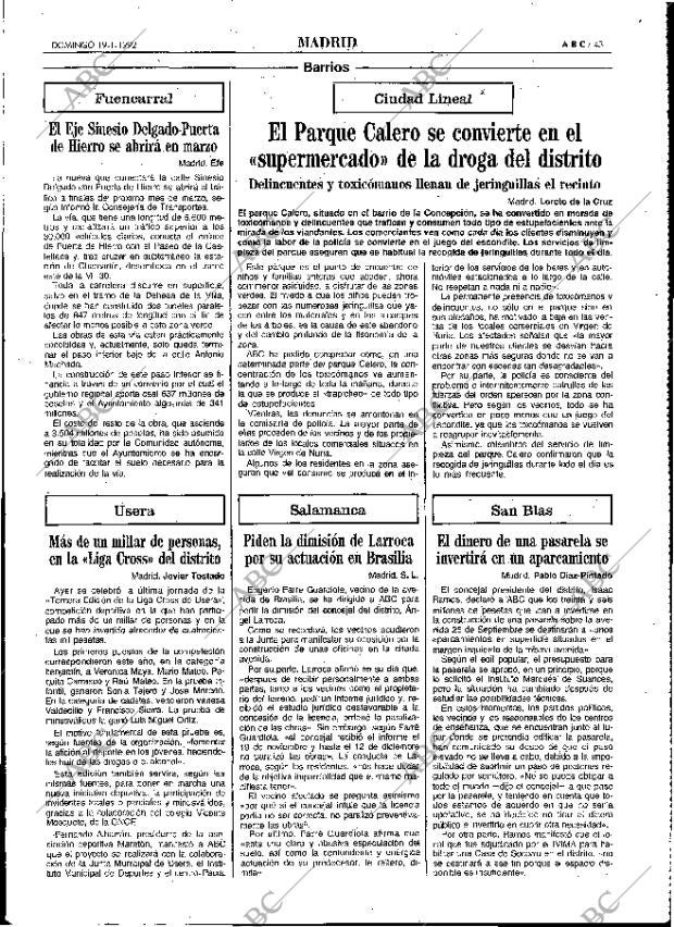 ABC MADRID 19-01-1992 página 43