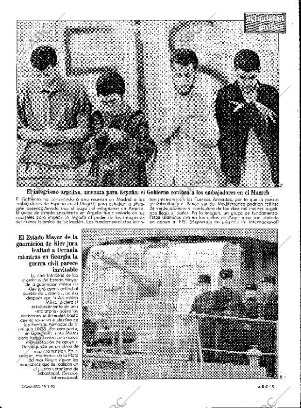 ABC MADRID 19-01-1992 página 5