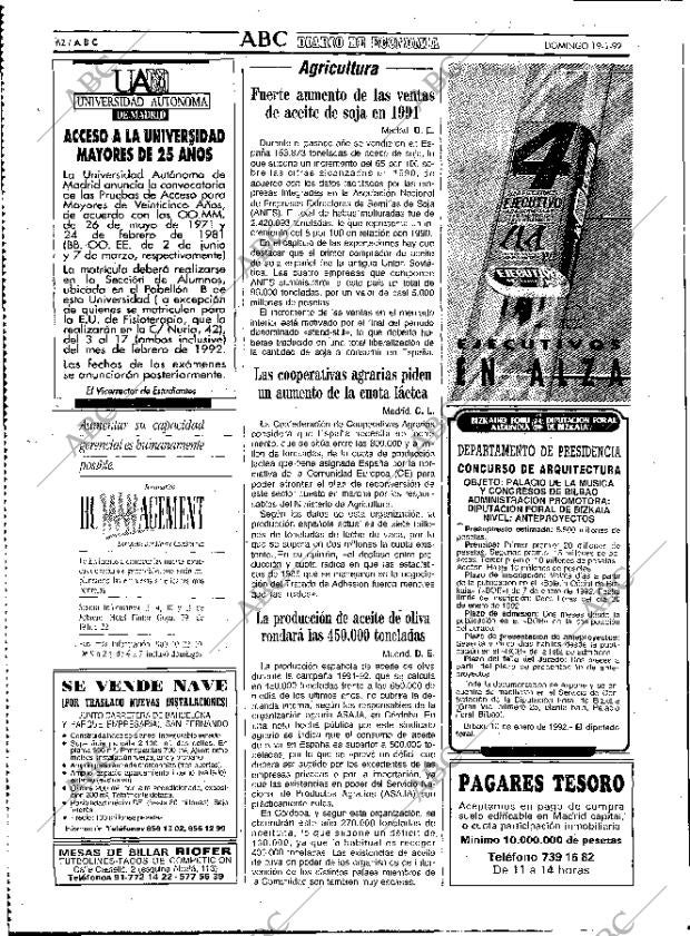 ABC MADRID 19-01-1992 página 62