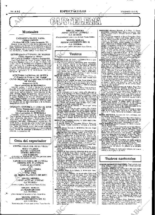ABC MADRID 19-01-1992 página 94
