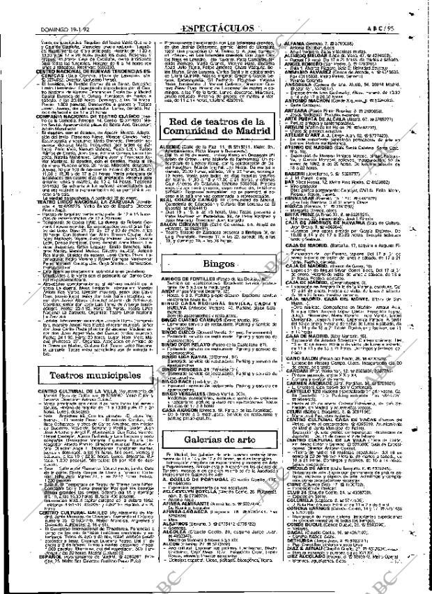ABC MADRID 19-01-1992 página 95
